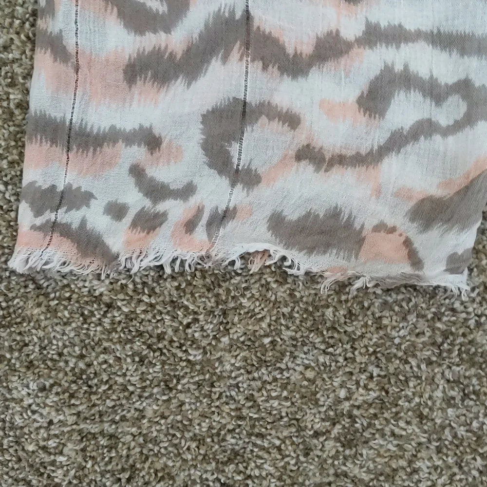 Taupe, Light Pink, and White Marbled Scarf